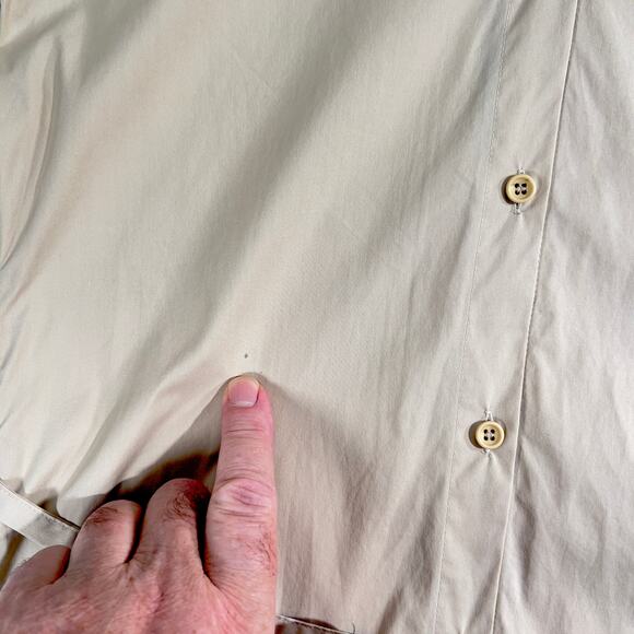 French Connection Mini Dress Woman's 2 Button Up Tan Collar Waist Tie Adjustable - Picture 5 of 16